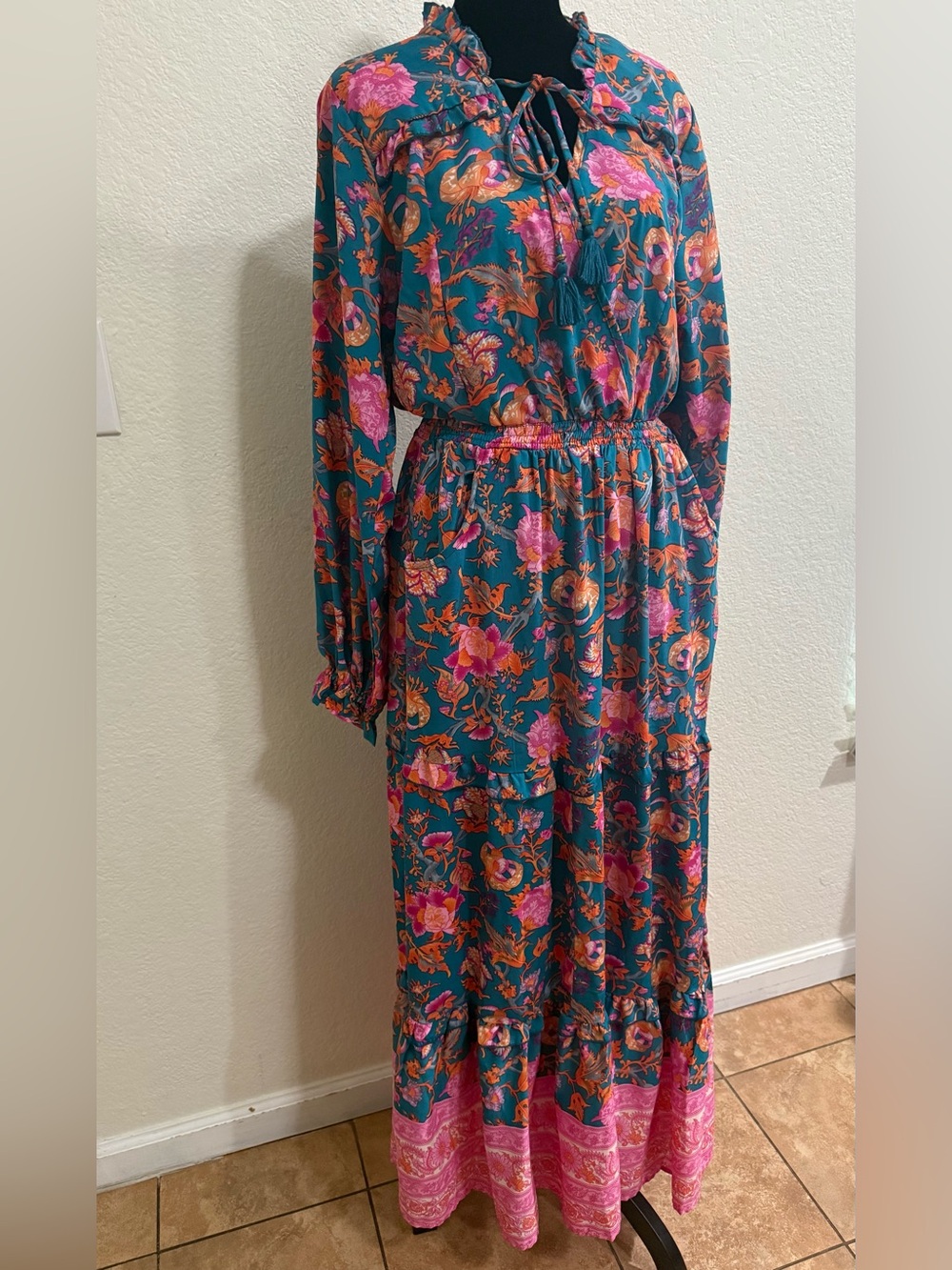 Anthropologie Boemo Floral Maxi Dress Medium